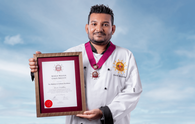 EXECUTIVE CHEF MUKTHAR IS A MEMBER OF THE WORLD MASTER CHEF SOCIETY